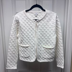 J.Crew Ivory Quilted Cropped Jacket – Size M